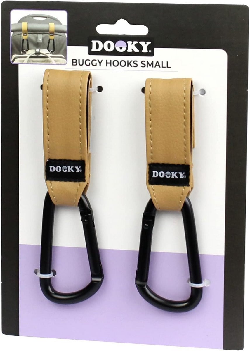 Buggy Hooks Klein 2 Stuks Bruin - Handige haken voor de duwstang van je kinderwagen of buggy