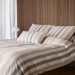 elegante Soft-Flanell Bettwäsche Swift natur 140x200 cm + 70x90 cm - beige;grau