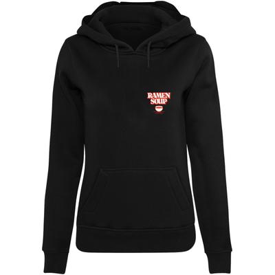 Kapuzensweatshirt MISTERTEE "MisterTee Damen Ladies Ramen Soup Hoody", Damen, Gr. XL, schwarz, 65% Baumwolle, 35% Polyester, bedruckt, Rundhals, Sweatshirts