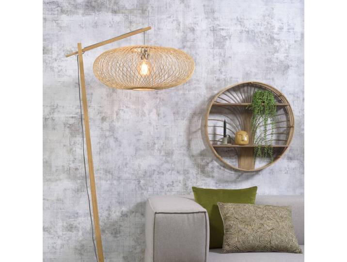 Good & Mojo Bogenlampe Cango large, Holz hell, für Wohn- / Esszimmer, Bambus, Design