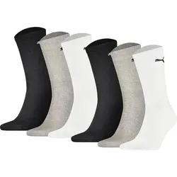 PUMA Unisex Sport-Socken, 6er Pack - Sport Crew Lightweigth, Tennissocken, uni, Größe 35-38 in Bunt Bunt