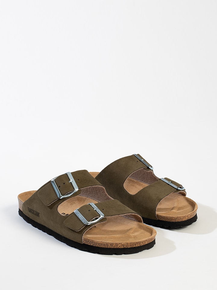 BACKSUN Pantoletten "Bali" in Khaki - 39