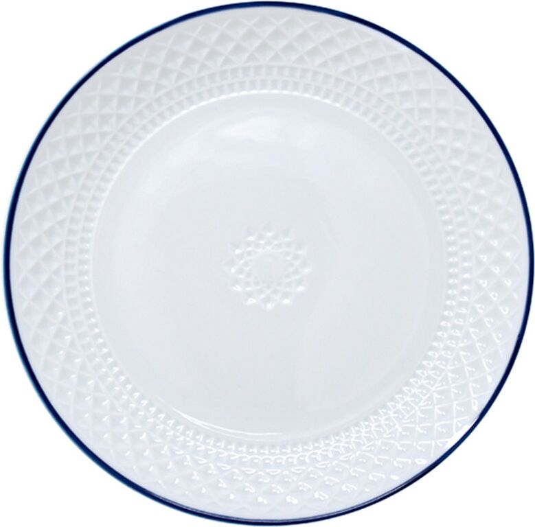 Sargadelos Plato hondo Portomarínico Filo Azul . Blanco