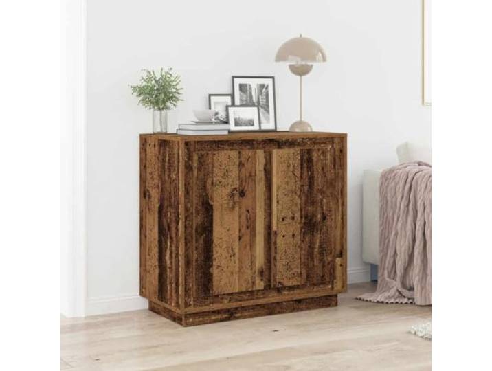 HEFZGDB Klassisches Sideboard mit zeitlosem Design aus Holzwerkstoff und glatter Oberfläche, Sideboard Altholz mit Vier Fächern für viel Stauraum für Alltagssachen, Praktisches