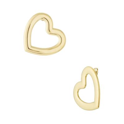 Paar Ohrstecker ADELIA´S "Ohrringe Ohrstecker aus Edelstahl – 1 Paar", Damen, Gr. Damen, Edelstahl, gold (goldfarben), Ohrringe, Modeschmuck, trendig mit offenem Herzdesign
