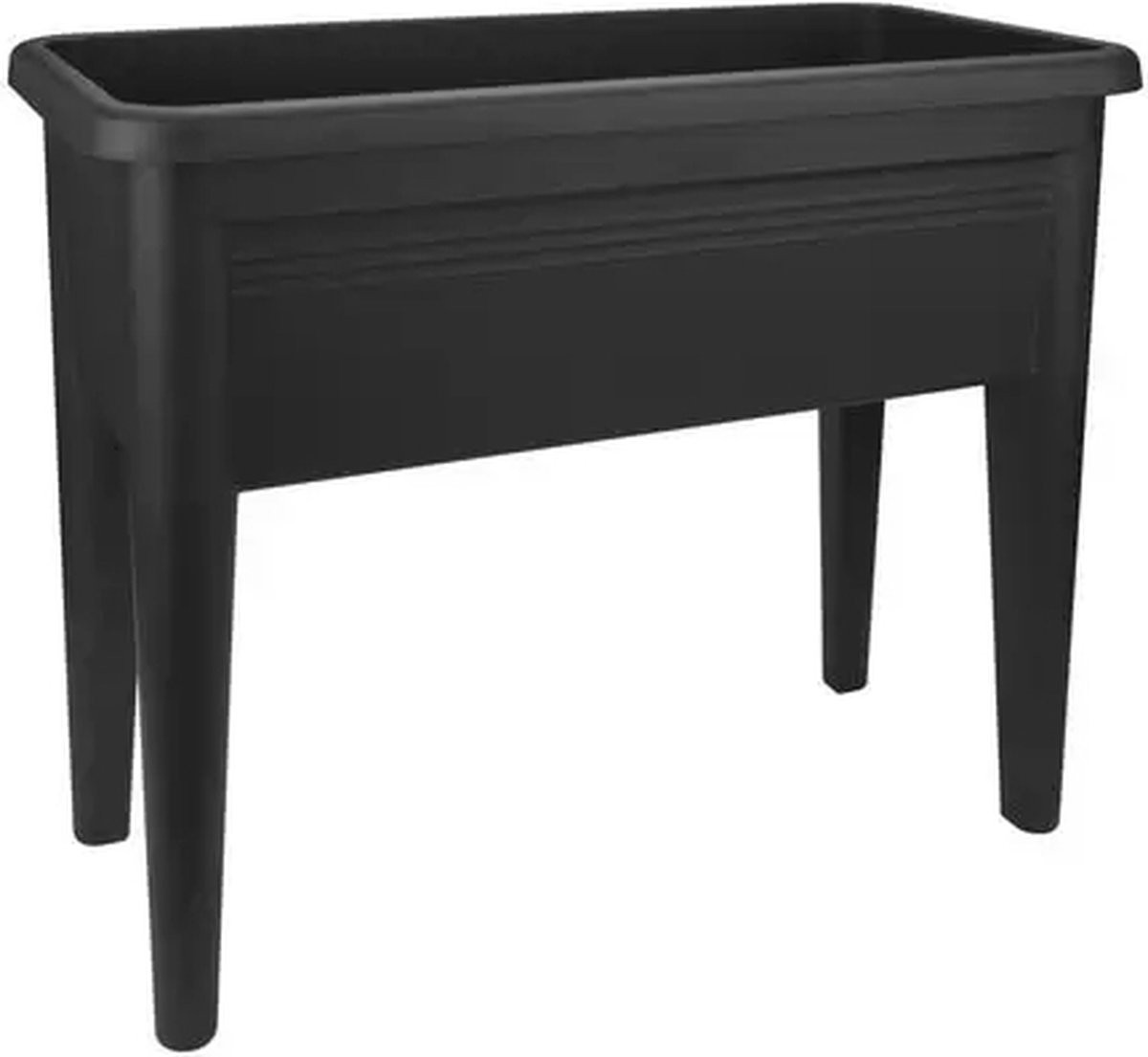 Elho Green Basics Kweektafel XXL 75 Living Black - Kweekbak op Poten - 100% Gerecycled Plastic - L 75.5 cm, B 36.5 cm, H 65.1 cm