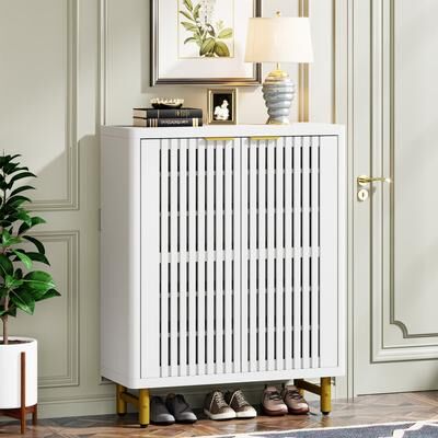 1Easylife 24 Pairs Shoe Storage Cabinet with Door for Entryway Living Room
