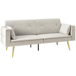 MODFU Schlafsofa Polyester Beige mit Schlaffunktion, 160 x 93 cm Liegefläche