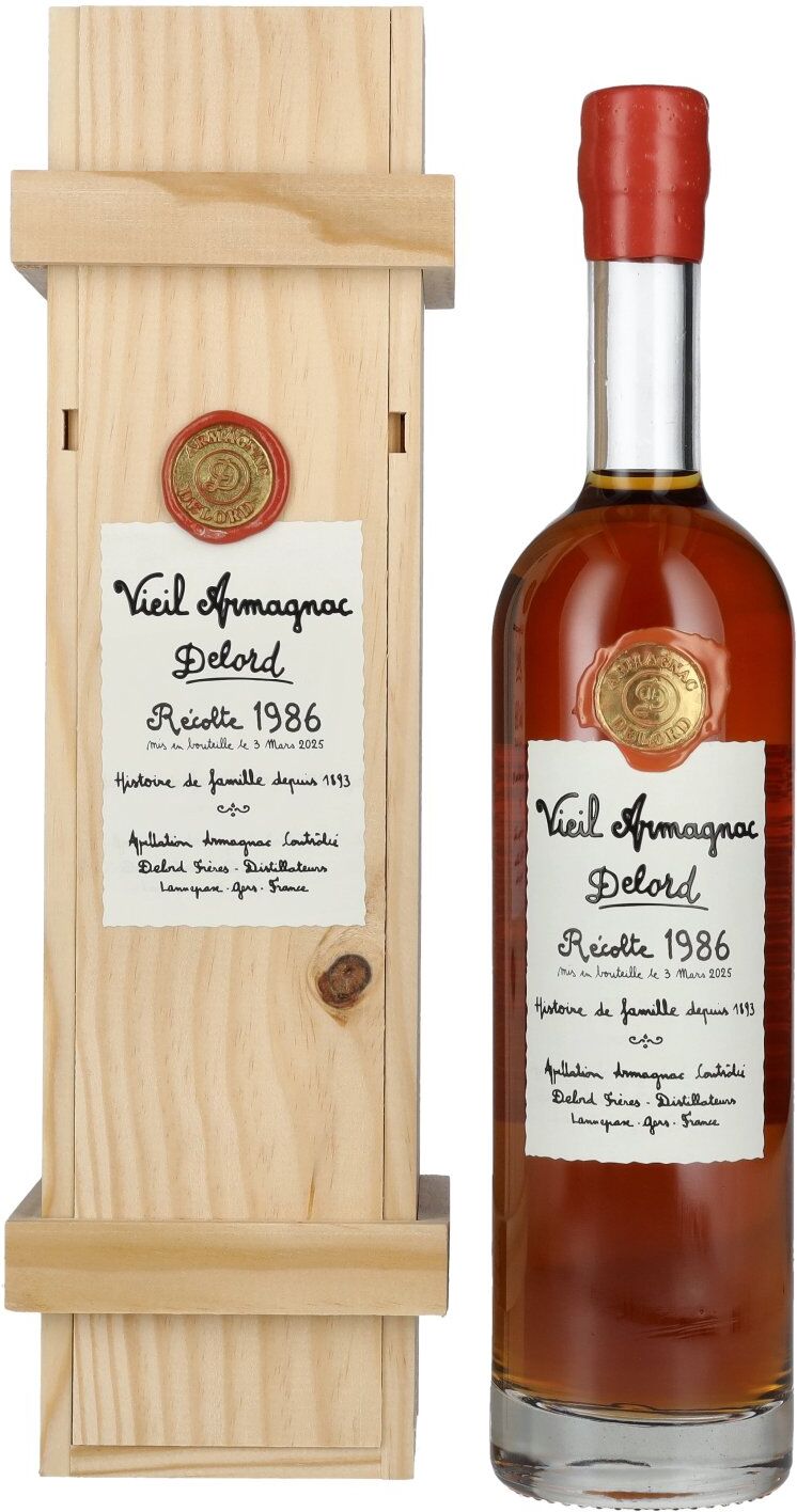 Vieil Armagnac Delord Vintage Récolte 1986 40% Vol. 0,7l in Holzkiste