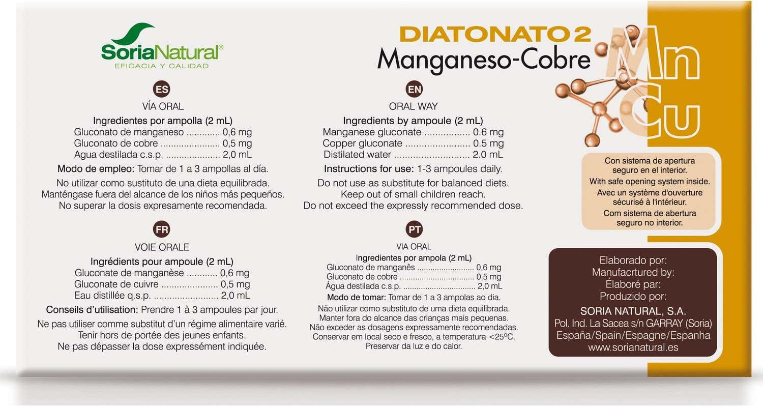 Soria Natural Diatonato 2 Manganeso Cobre 28x2 ml