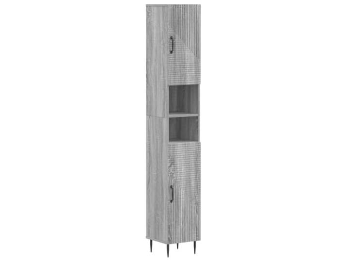 PUGYNBK HAARLEM 3-teiliges Badezimmerschrank-Set Behandeltes Holz, wendbare Türen, kompaktes Design, offenes und geschlossenes Regal