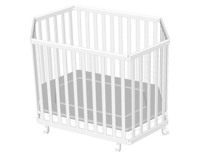Jimmylee Laufgitter, Weiß, Buche, teilmassiv, 81x78x130 cm, gepolsterter Boden, höhenverstellbar, schadstoffgeprüft, zusammenklappbar, Babymöbel, Laufstall Baby