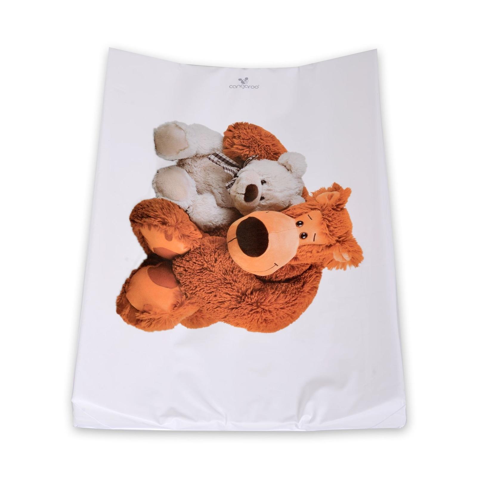 Cangaroo Wickelauflage Bären 67 x 44 cm, seitliche Erhöhung, abwaschbar weiß