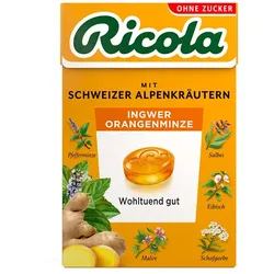 Ricola Ingwer Orangenminze ohne Zucker Box 50 g