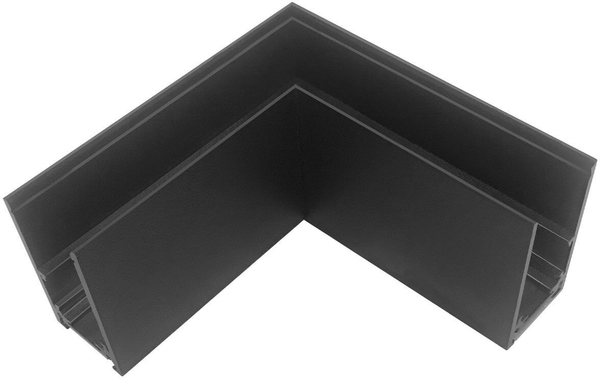 Isoled Track48 Eckschiene 90° Horizontal Für Aufbauschiene, Schwarz, Nicht Stromführend