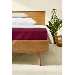 kaeppel Spannbettlaken Feinbiber bordeaux 200x200 cm