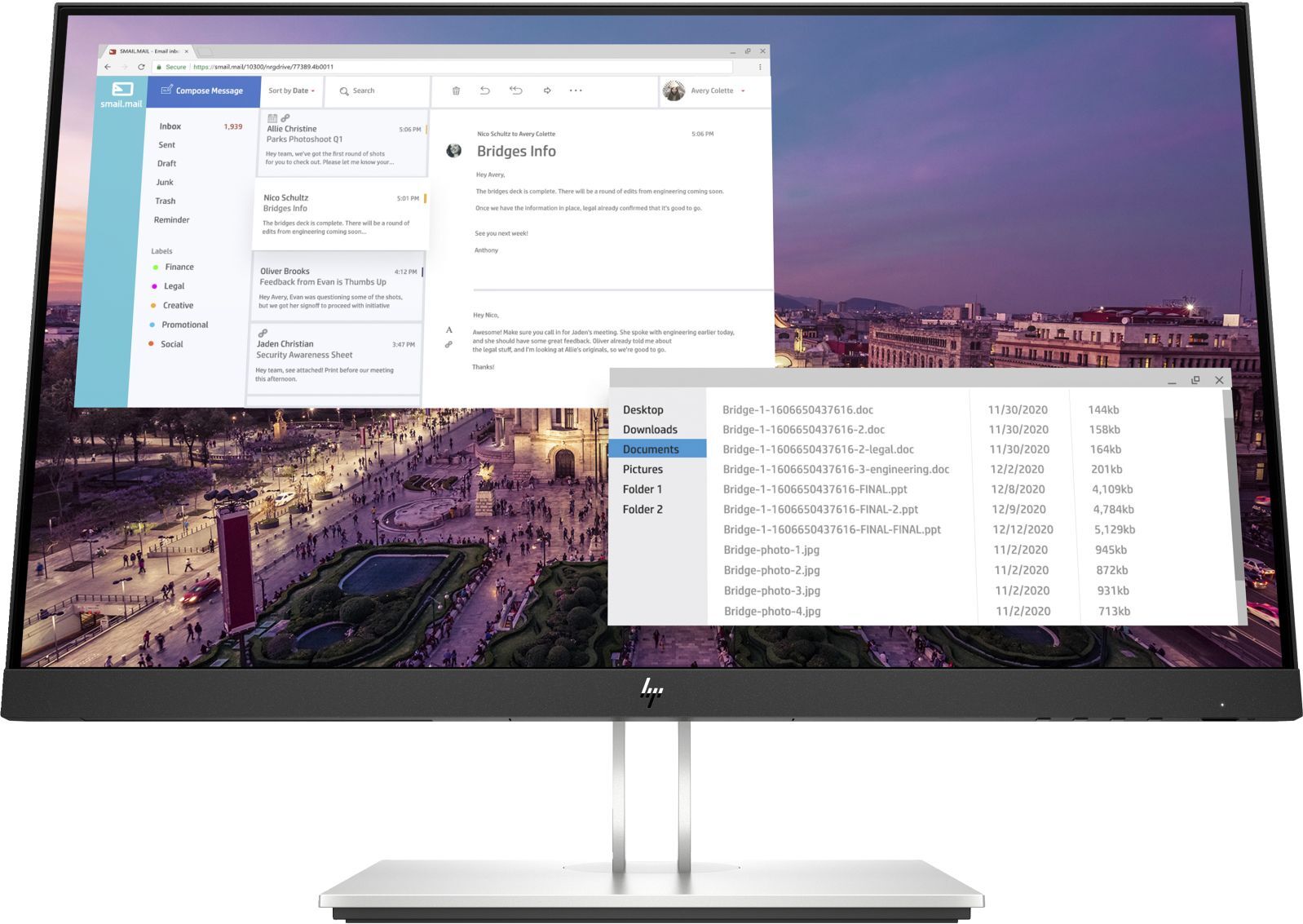 HP E-Series E23 G4 FHD Monitor, 58,4 cm (23"), 1920 x 1080 Pixel, Full HD, LCD, 5 ms, Schwarz, Silber