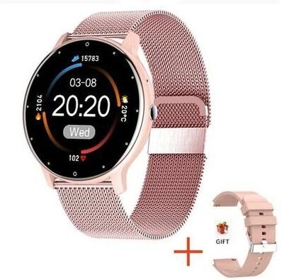 Uplift Essentials Fashion Full Touch Smartwatch mesh Belt Pink