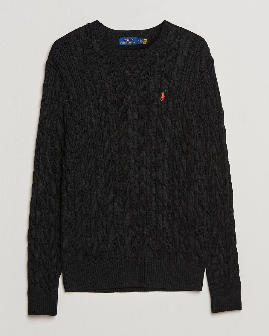 Polo Ralph Lauren Cotton Cable Pullover Polo Black men S Sort
