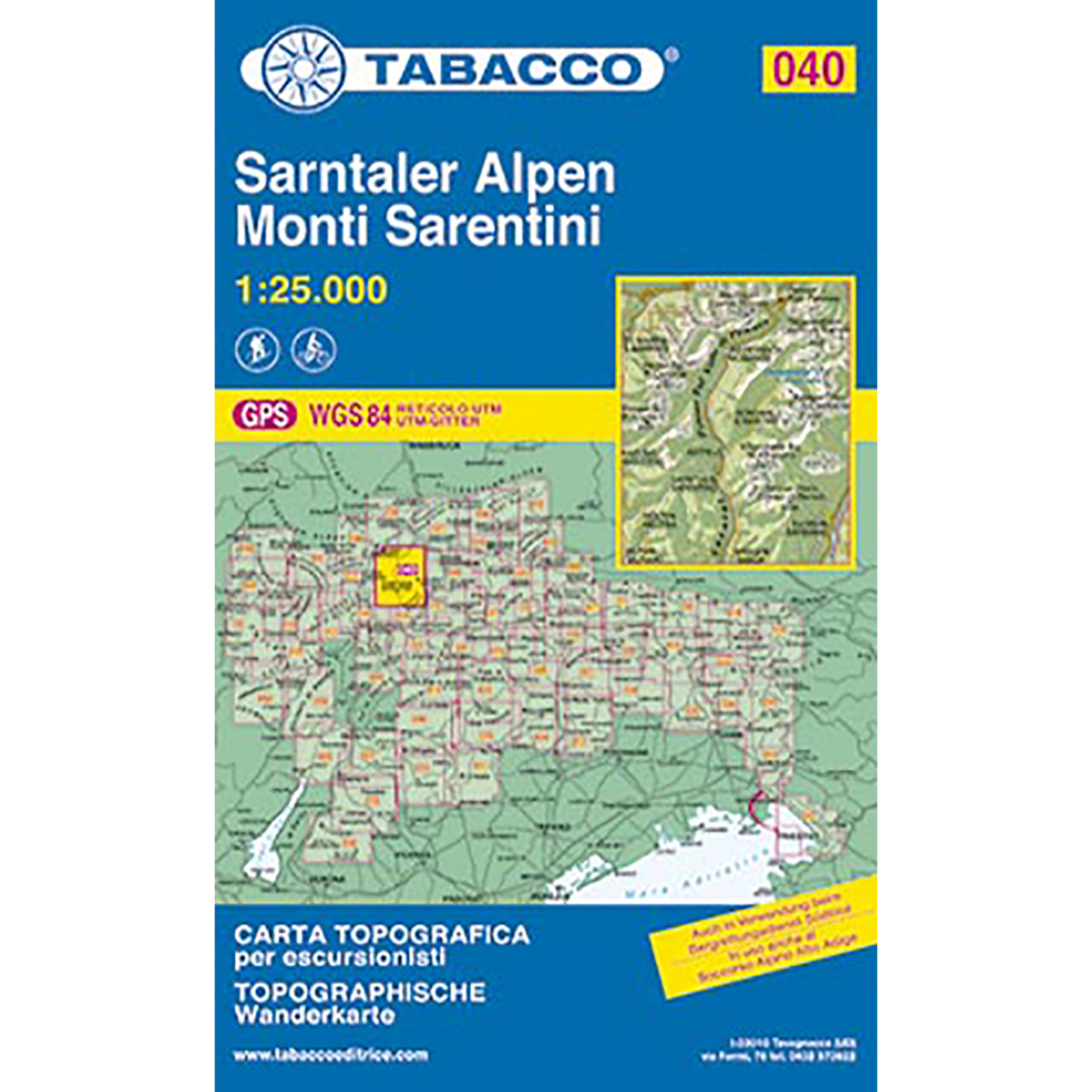 Tabacco Sarntaler Alpen 040 Wanderkarte Topografische Karten