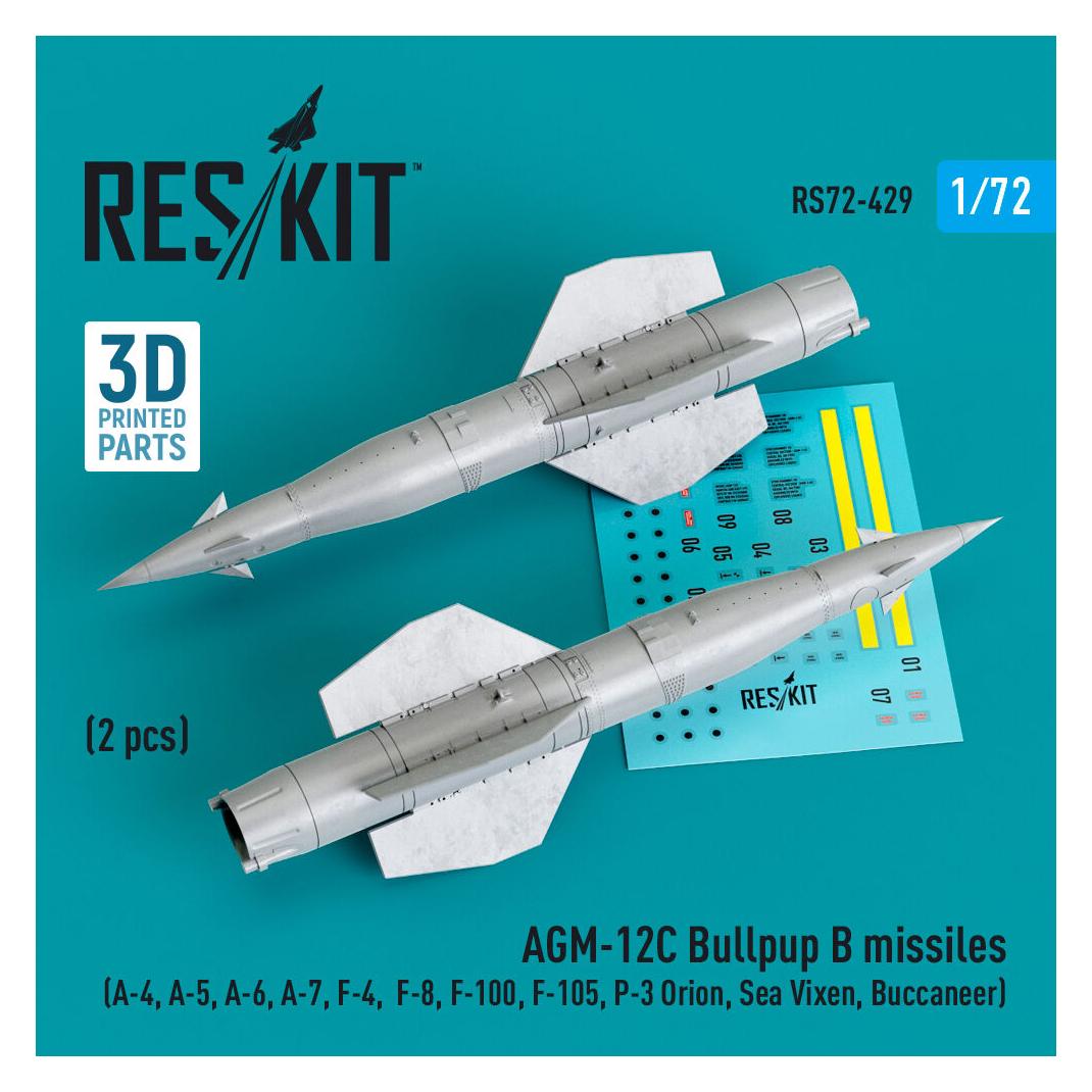 ResKit AGM-12C Bullpup B missiles (2 pcs) (A-4, A-5, A-6, A-7, F-4, F-8, F-100, F-105, P-3 Orion, Sea Vixen (RS72-0429)