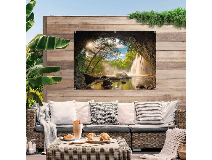 home24 Outdoor-poster Grot Weerbestendig PVC met oogjes voor ophangen meerdere kleuren 100 x 140 x 0cm