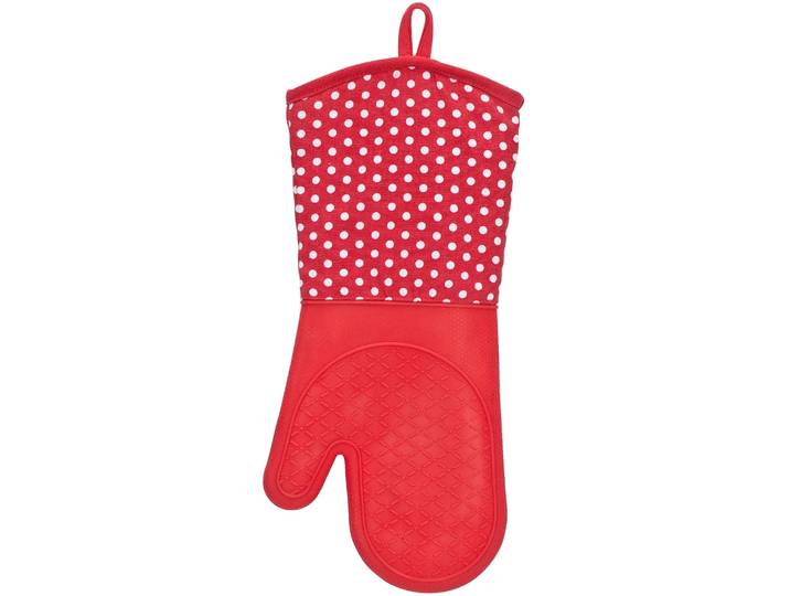 Topfhandschuhe WENKO Modell Silikon , rot, Baumwolle, Silikon, Topflappen, Topfhandschuhe, Ofen- und Grillhandschuhe, Hitzeschutz, Baumwollinnenseite, 1 Paar