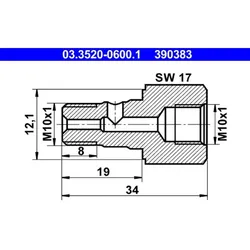 ATE 03.3520-0600.1 Hohlschraube