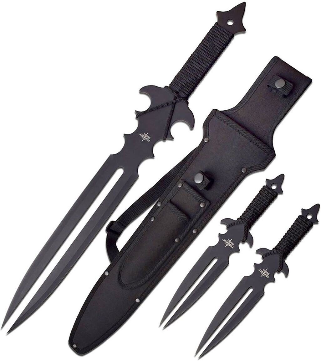 Master Cutlery Fantasy Master - Fantasy Sword with 2 Throwing Knives