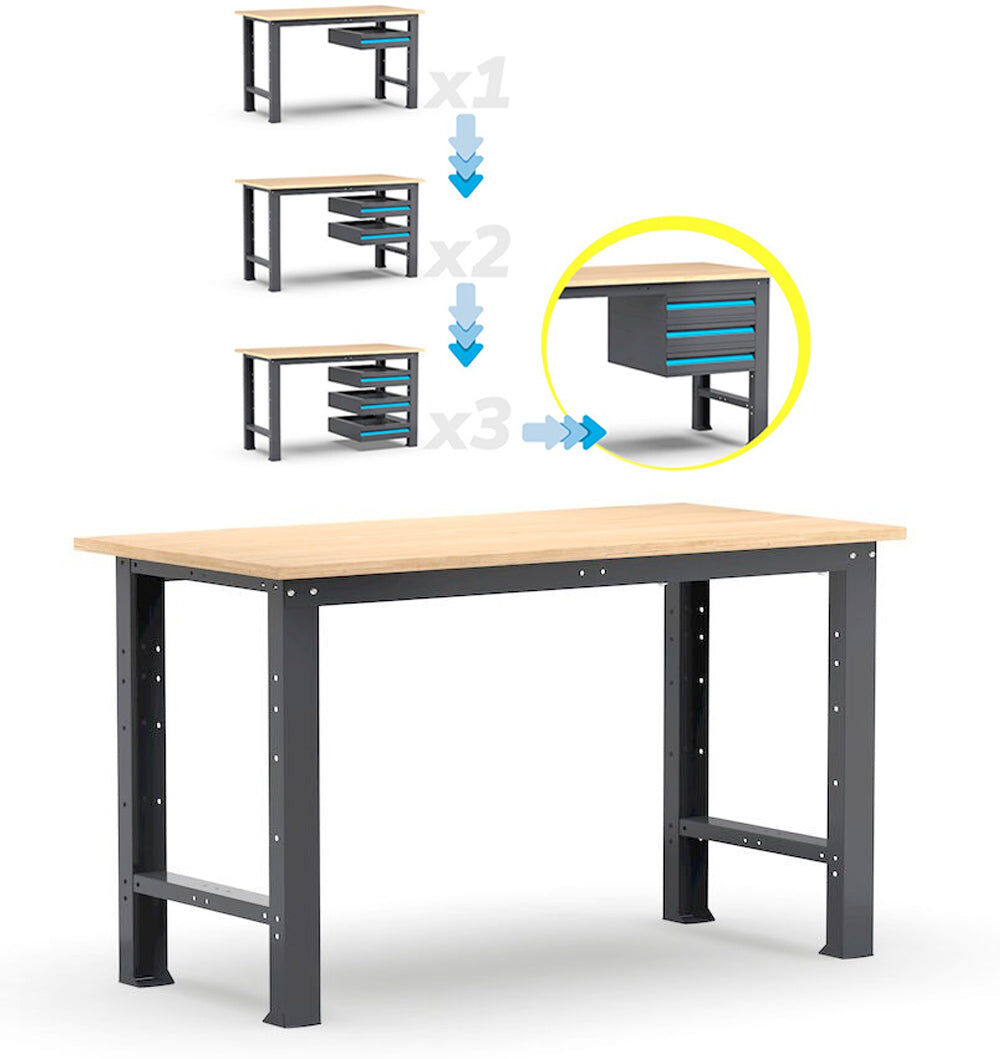 Fami 391B01 Banco da lavoro garage fisso Linea 391 CASSETTI A SCELTA