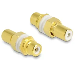 DeLOCK Audio Adapter Cinch Buchse zu Buchse zum Einbau, Farbring weiß