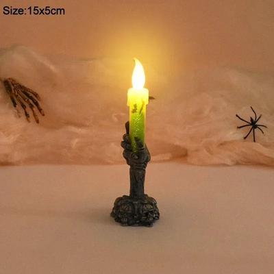 Uplifted Finds Halloween LED Decorative Ghost Candle Light green