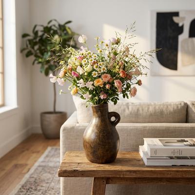 Sagebrook Home Seasoned Jug Terracotta Vase for Refined Modern Bedroom
