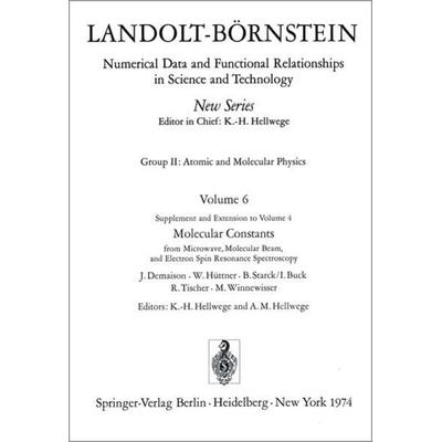 Molecular Constants from Microwave, Molecular Beam, and Electron Spin Resonance Spectroscopy / Molekelkonstanten aus Messungen der Mikrowellen-,