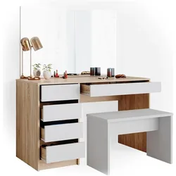 Vicco, Schminktisch, Sherry mit Bank (120 x 55 x 75 cm)