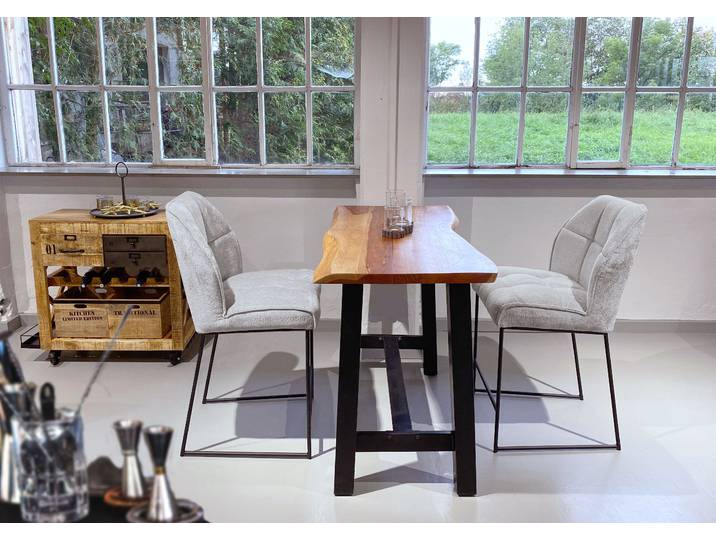 Barhocker GUTMANN FACTORY, grau (hellgrau), B:60cm H:105cm T:62cm, 100% Polyester, Hocker, Barhocker