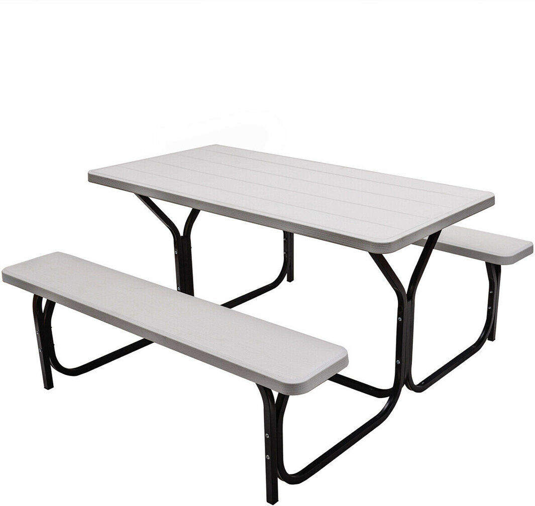 Dakota Fields Erwinville Patio Dining Set Rectangular Table White