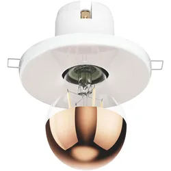 ledscom.de Porzellan Decken-Einbauleuchte TELA, weiß, inkl. E27 LED Lampe, 839lm, Kopfspiegel, warmweiß