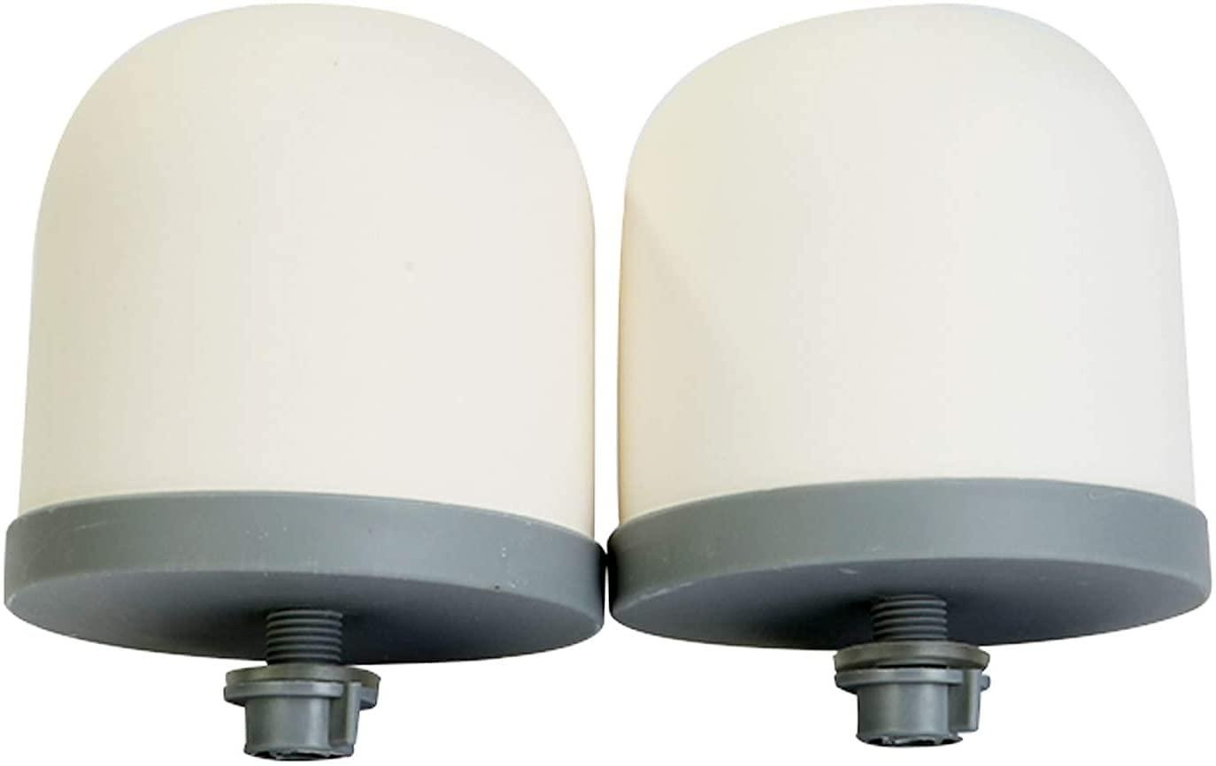 Dripio 2-delige set keramische koepelfilters voor waterfiltersystemen, wit