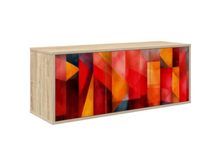 VIHHQGC Wandmontierter TV-Schrank HEESCH 102 x 33 x 40 cm Sonoma-Eiche Holzwerkstoff, wandmontiert, viel Stauraum, dekoratives Muster, einfache Pflege, Montage zu zweit