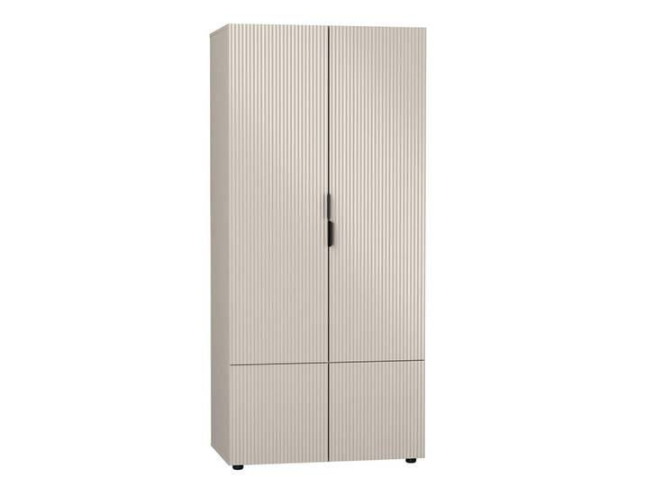 Petits-meubles Kleiderschrank 4 Türen Soly Kaschmir, Holzwerkstoff, 90.4x198.5x56.1 cm, Schlafzimmer, Kleiderschränke