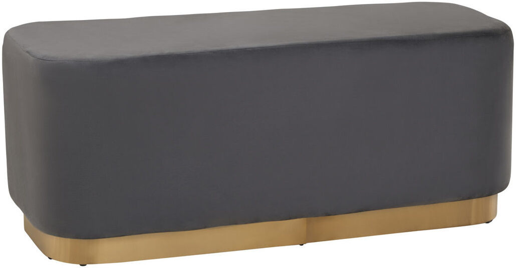 Fairmont Park Anaelle Velvet Upholstered Bench Grey 40cm H X 100cm W X 40cm D