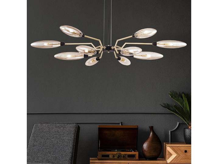 Suspension Ventura Ø 127cm Doré Verre coloré / Métal mixte G9