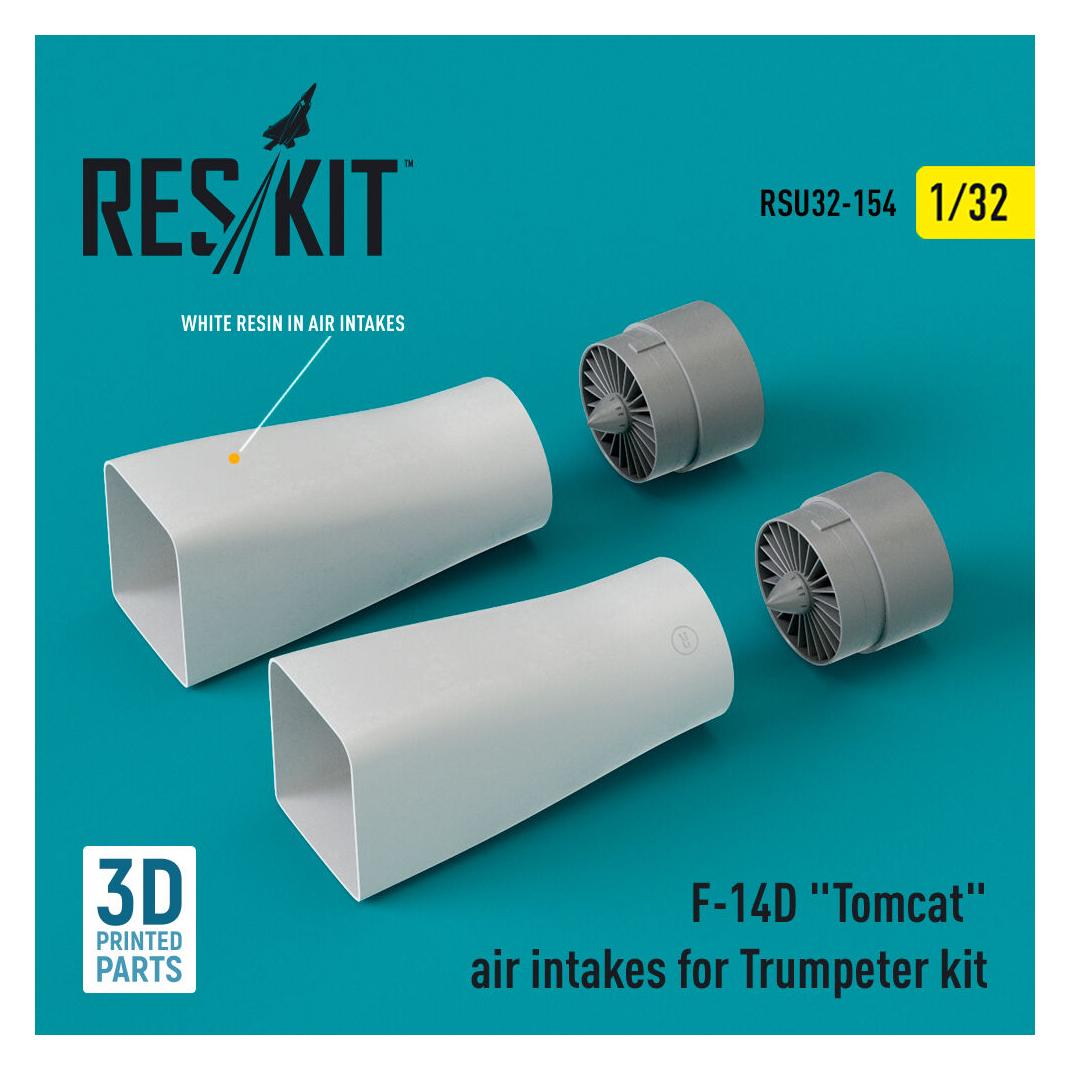 ResKit F-14D Tomcat air intakes for Trumpeter kit (3D Printed) (RSU32-0154)