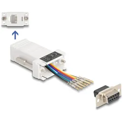 Delock D-Sub 9 Pin Buchse zu RJ12 Buchse Montagesatz weiß