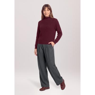 Strickpullover BETTY & CO "Damen mit Rippbündchen", Damen, Gr. 36, rot (fall burgundy), Strick, Obermaterial: 100% Baumwolle, lässig geschnitten normal, Pullover Strickpullover