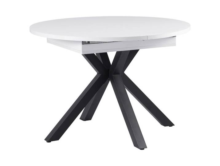 Livetastic Esstisch, Schwarz, Weiß, Metall, oval, eckig, 150x110x110 cm, ausziehbar, Esszimmer, Tische, Esstische, Esstische oval