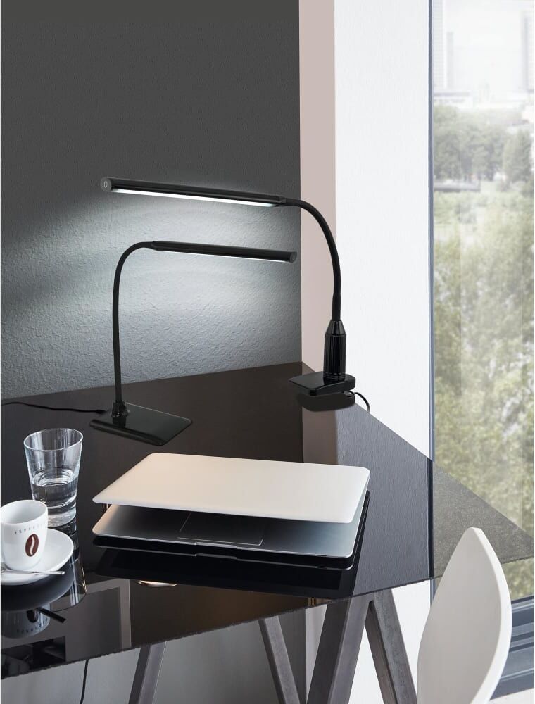 Eglo Lampe de bureau LED noire Blanc 10x10x10cm