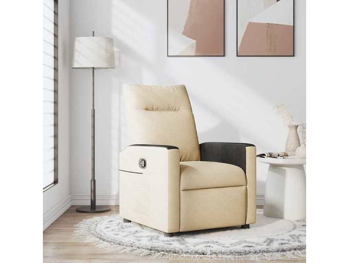 Fauteuil inclinable Crème Tissu fauteuil fauteuil inclinable TV poussette fauteuil inclinable pour personnes 4104829