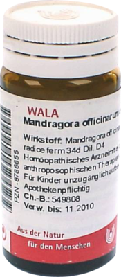 WALA Heilmittel GmbH MANDRAGORA OFFICINARIUM e radice D 4 Globuli 20 g 08786655